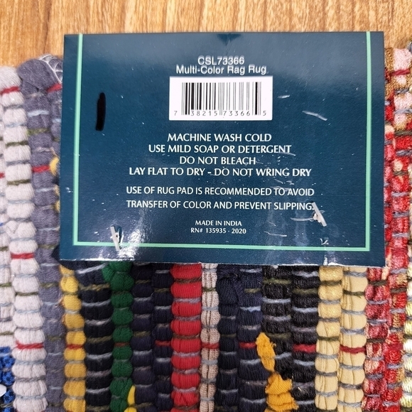 HOME ESSENTIALS MULTI-COLOR RAG RUG - Picture 5 of 5